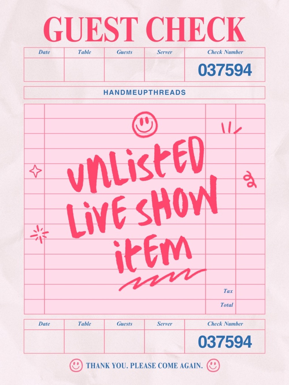 Unlisted Live Show Item